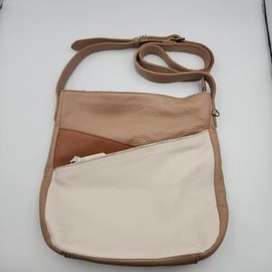 The Sak Collective Gretchen IO Leather Crossbody Bag Tan‎ Brown Zip - Adjustable